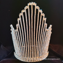 Tall Clear Stone 8 Inch Pageant Crown